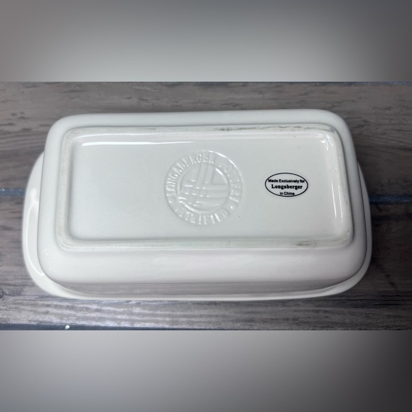 Longaberger **Vintage** Pottery Woven Tradition Ivory /Red Small Loaf Pan - Picture 3 of 7